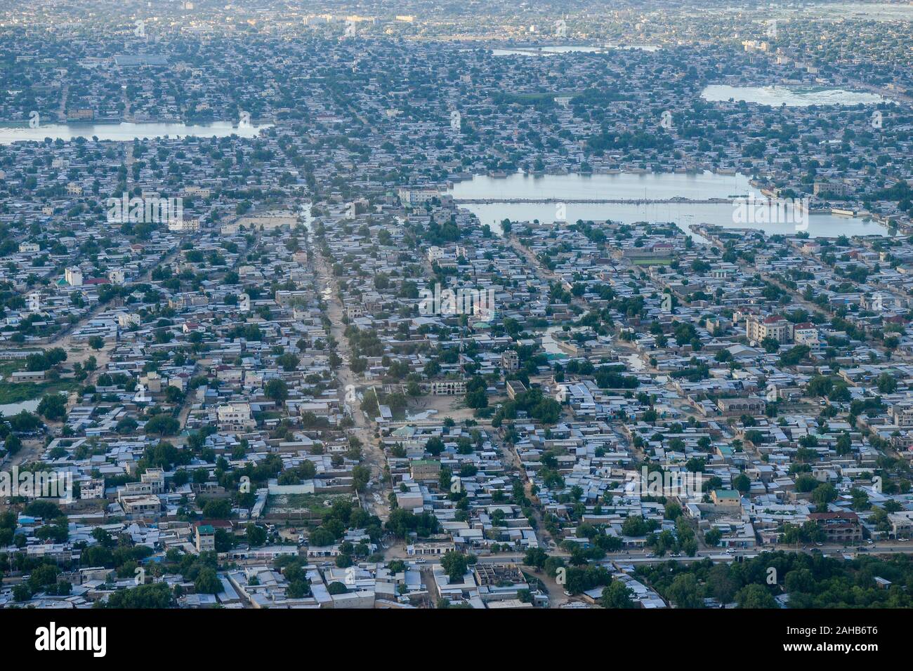 CHAD N Djamena Aerial View TSCHAD Ndjamena Luftaufnahme Stock 